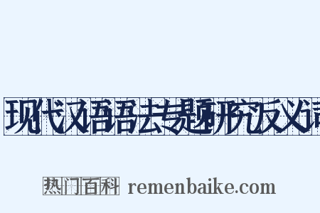 现代汉语语法专题研究反义词是什么意思的图片